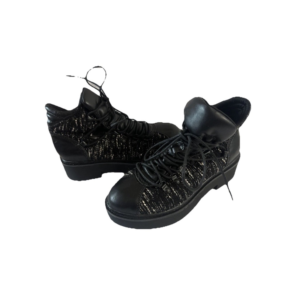 Call It Spring Tweed Combat Boots Sz 38 US 7.5 - 8